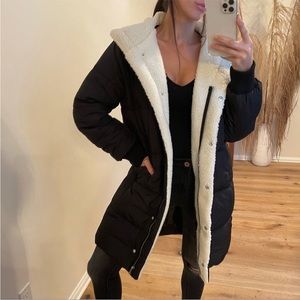 Long Puffer Jacket - Black